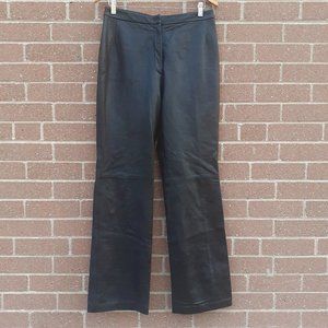 Real Leather Pant Made in Canada 100%LEATHER straightLeg Vintage sizing 10 BLACK